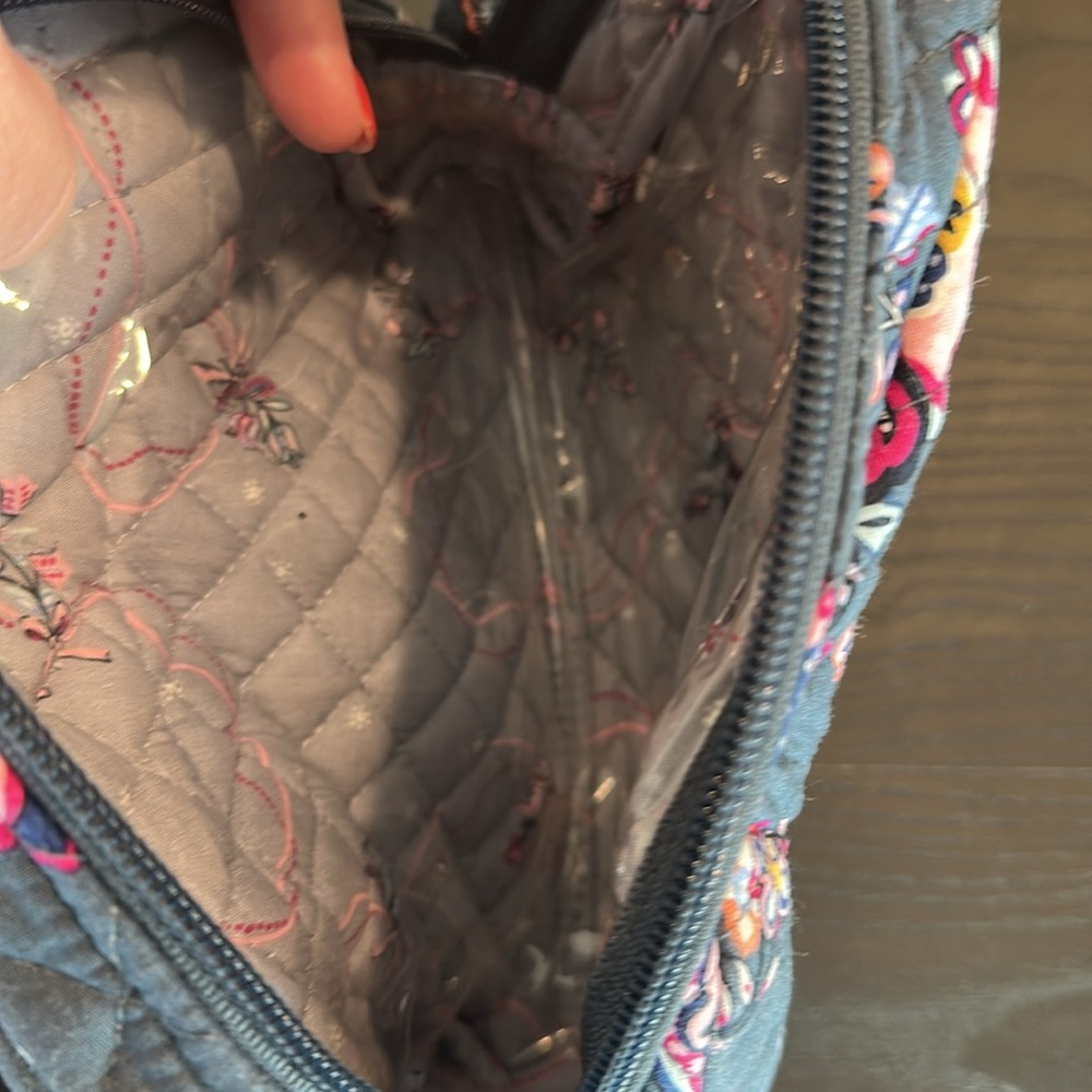 Vera Bradley Black and Pink Quilted Cosmetic Bag - Picture 2 of 3